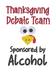 Thanksgiving Debate Team machine embroidery design DIGITAL DOWNLOAD