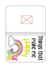 Load image into Gallery viewer, Things that make me happy applique notebook cover (2 sizes available) machine embroidery design DIGITAL DOWNLOAD