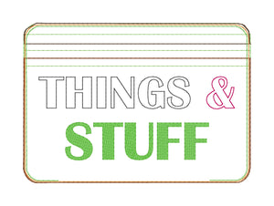 Things & Stuff ITH Bag (4 sizes available) machine embroidery design DIGITAL DOWNLOAD