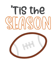 Load image into Gallery viewer, Tis the Season Football machine embroidery design (4 sizes included) DIGITAL DOWNLOAD