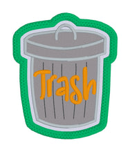 Load image into Gallery viewer, Trash patch (2 sizes included) machine embroidery design DIGITAL DOWNLOAD