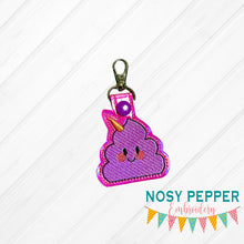 Load image into Gallery viewer, Unicorn Poop Snap tab 4x4 DIGITAL DOWNLOAD machine embroidery design