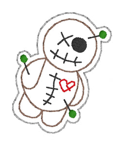Voodoo Doll Feltie (single and multi file included) machine embroidery design DIGITAL DOWNLOAD