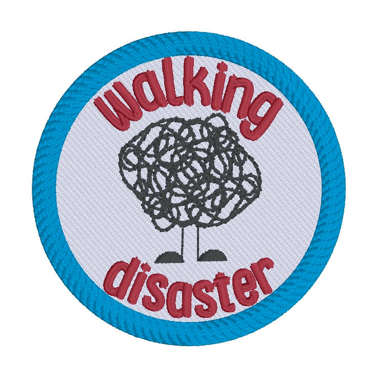 Natural Disaster Patch Walking Disaster Patch machine embroidery design (2 sizes included) DI ...