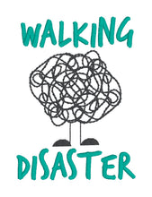 Load image into Gallery viewer, Walking Disaster machine embroidery design (5 sizes included) DIGITAL DOWNLOAD