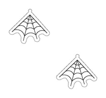 Load image into Gallery viewer, Web earrings and tiny spider embellishment ITH machine embroidery design DIGITAL DOWNLOAD
