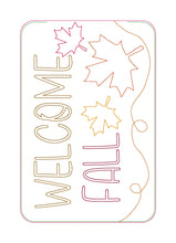 Load image into Gallery viewer, Welcome Fall mug rug (2 versions and 4 sizes included) machine embroidery design DIGITAL DOWNLOAD