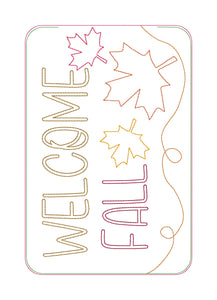 Welcome Fall mug rug (2 versions and 4 sizes included) machine embroidery design DIGITAL DOWNLOAD