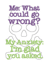 Load image into Gallery viewer, What could go wrong machine embroidery design (4 sizes included) DIGITAL DOWNLOAD