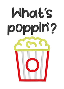 What's poppin'? Machine embroidery design includes sketch and applique version in 5 sizes DIGITAL DOWNLOAD