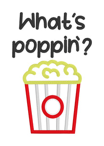 What's poppin'? Machine embroidery design includes sketch and applique version in 5 sizes DIGITAL DOWNLOAD