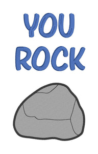 You rock machine embroidery design (5 sizes included) DIGITAL DOWNLOAD
