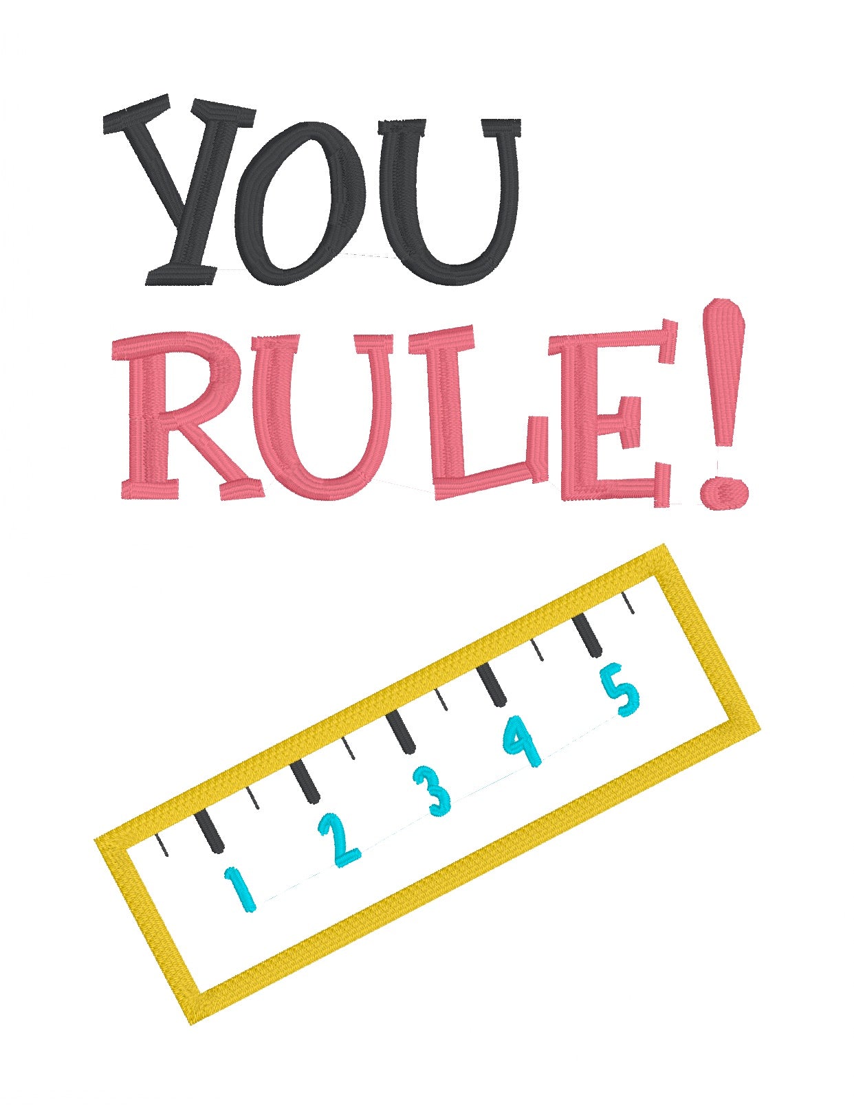 You Rulz You rule applique machine embroidery design (4 sizes included) DIGITAL ...