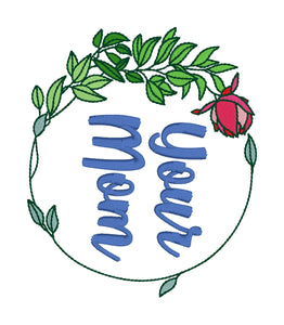 Your Mom Your Mum machine embroidery design (4 sizes and 2 versions included) DIGITAL DOWNLOAD
