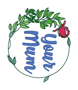 Your Mom Your Mum machine embroidery design (4 sizes and 2 versions included) DIGITAL DOWNLOAD