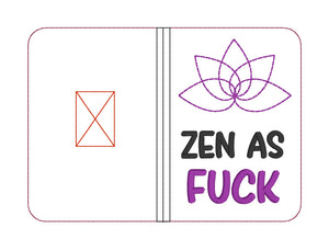 Zen as f*ck notebook cover (2 sizes available) machine embroidery design DIGITAL DOWNLOAD